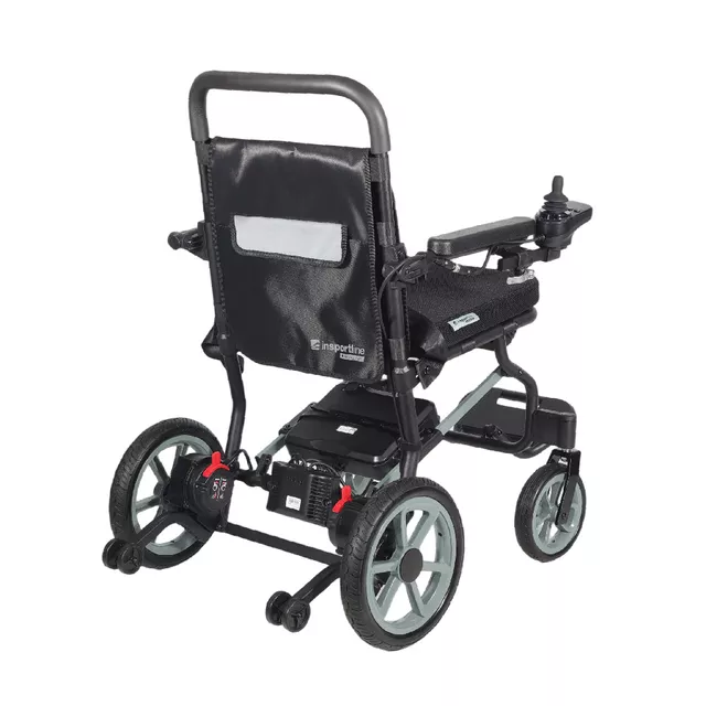 Elektromos könnyű kerekesszék inSPORTline Zauney, LED lámpa, duda, biztonsági öv, automatikus fékrendszer, stabilizáló kerekek, felhajtható kartámasz