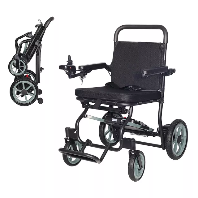 Elektromos könnyű kerekesszék inSPORTline Zauney, LED lámpa, duda, biztonsági öv, automatikus fékrendszer, stabilizáló kerekek, felhajtható kartámasz