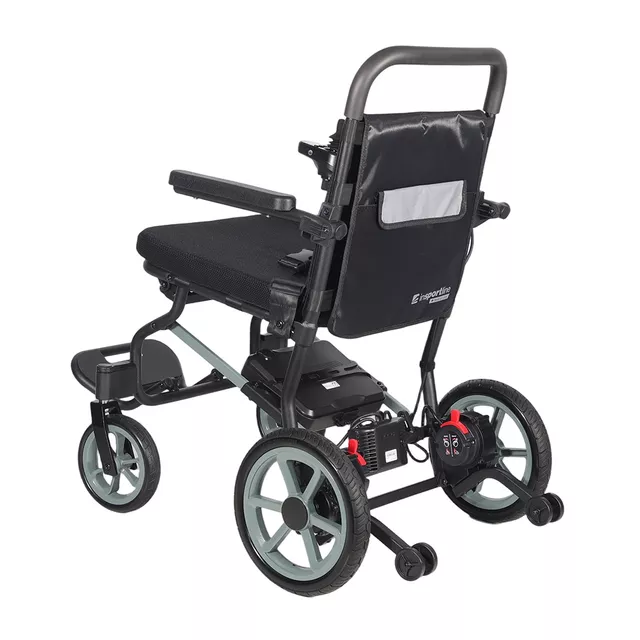 Elektromos könnyű kerekesszék inSPORTline Zauney, LED lámpa, duda, biztonsági öv, automatikus fékrendszer, stabilizáló kerekek, felhajtható kartámasz