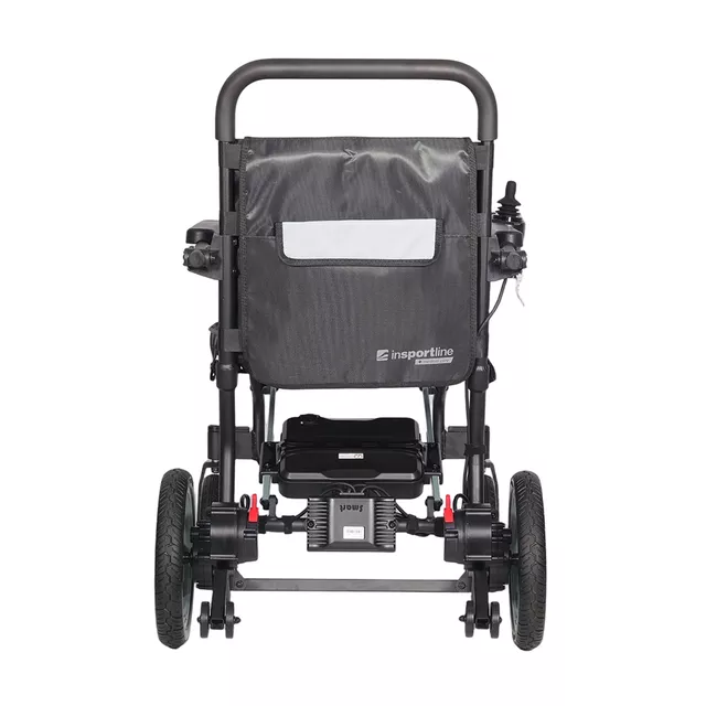 Elektromos könnyű kerekesszék inSPORTline Zauney, LED lámpa, duda, biztonsági öv, automatikus fékrendszer, stabilizáló kerekek, felhajtható kartámasz