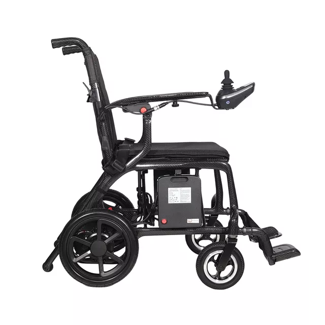 Elektromos karbon kerekesszék inSPORTline Feally, joystick vezérlés, elektromágneses fékek, biztonsági öv, 20–25 km hatótáv