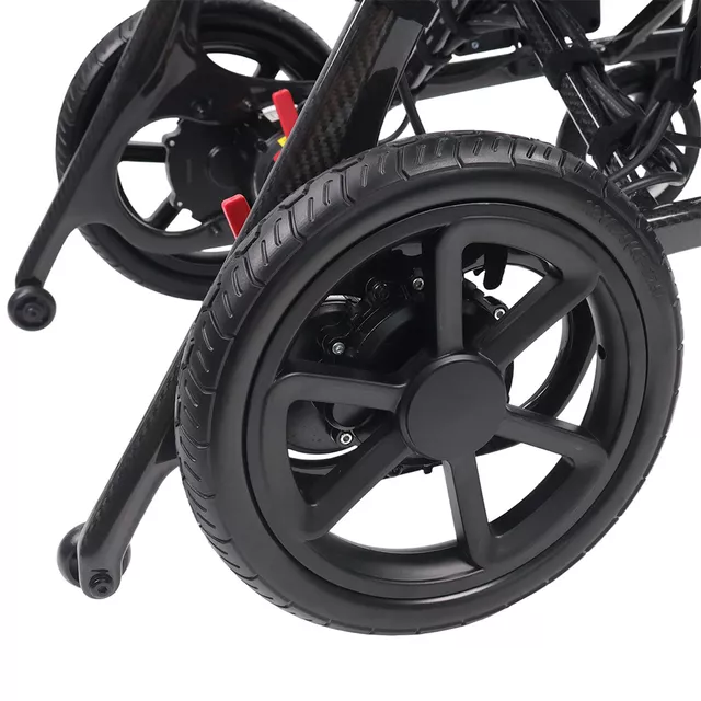 Elektromos karbon kerekesszék inSPORTline Feally, joystick vezérlés, elektromágneses fékek, biztonsági öv, 20–25 km hatótáv