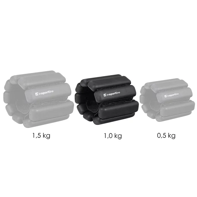 Fitness boka- és csuklósúlyok inSPORTline Brace 2x1 kg, hatékony edzéssegédeszköz, univerzális méret, rugalmas pánt, tépőzáras rögzítés - rózsaszín