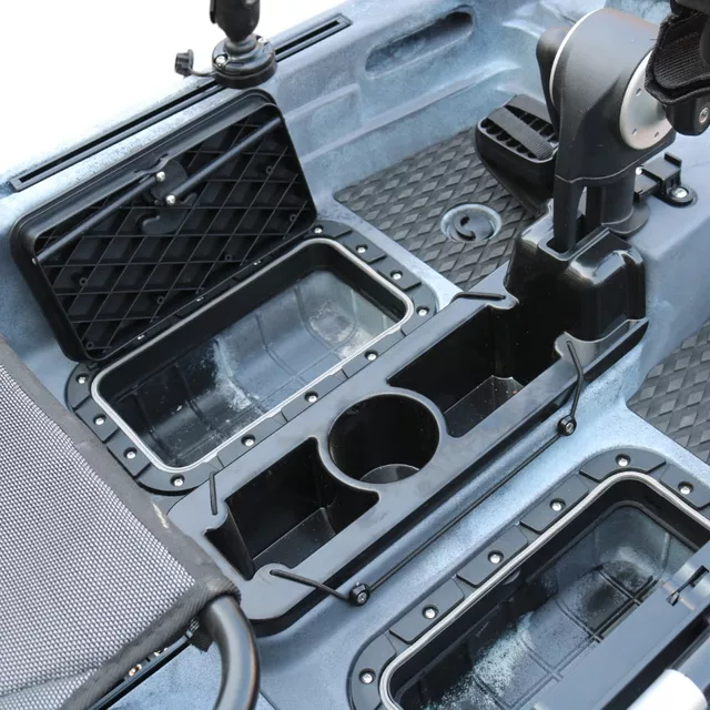 Összecsukható pedálos kajak inSPORTline Rhoner Urban Camo, fogantyú, horgászbottartó, lehajtható ülés, egyszerű kormányvezérlés, tárolórekeszek,38 kg