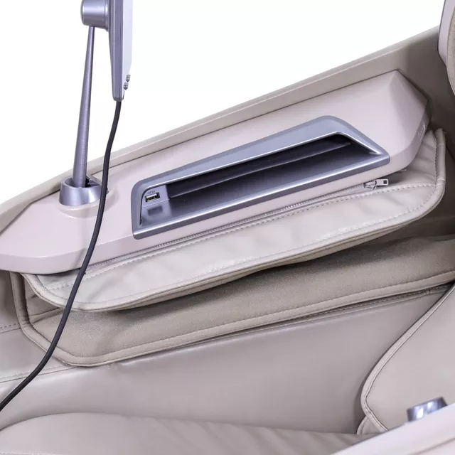 Masszázsfotel inSPORTline Balsadena, LCD vezérlőkijelző, beépített hangszórók,  LED-világítás, 20 előre beállított program, műbőr - kávé