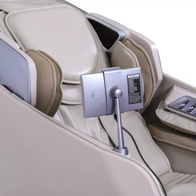 Masszázsfotel inSPORTline Balsadena, LCD vezérlőkijelző, beépített hangszórók,  LED-világítás, 20 előre beállított program, műbőr - kávé