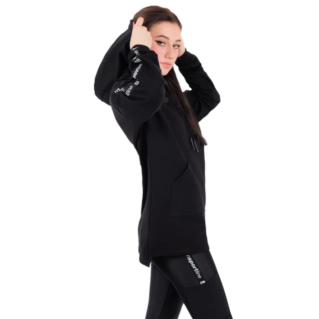 Női kapucnis felső inSPORTline Overhoodie - fekete