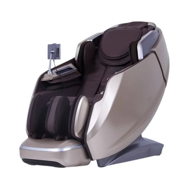 Masszázsfotel inSPORTline Balsadena, LCD vezérlőkijelző, beépített hangszórók,  LED-világítás, 20 előre beállított program, műbőr - kávé