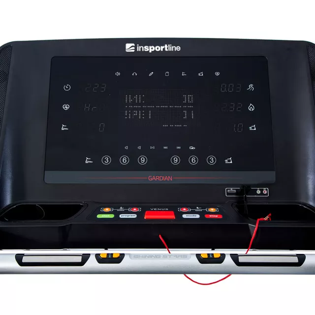 Futópad inSPORTline Gardian G8, 6 lóerő, max.180kg, futófelület 151x55cm, max. 20km/ó, HRC, 30 program, Silent Block,  18,5" kijelző, Silent Motion