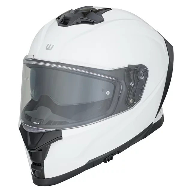 Motoros sisak W-TEC Nexwor, aerodinamikusan kialakított héj, zárható szellőzőrendszer, Pinlock® 70 előkészítés, mikrometrikus csat zárással - matt fekete - fényes fehér