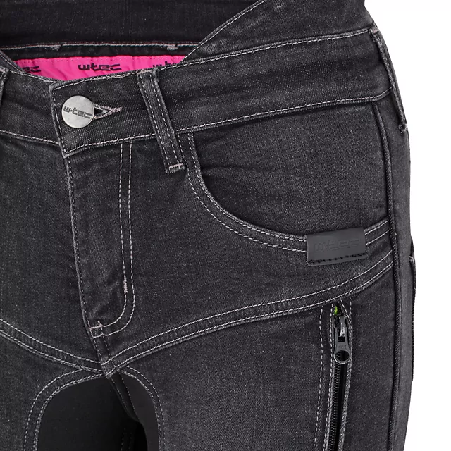 Női motoros farmer W-TEC Biterilla Eva Lady, övhurok, mosógépben mosható, kivehető térd- és csípőprotektorok, aramid megerősítés