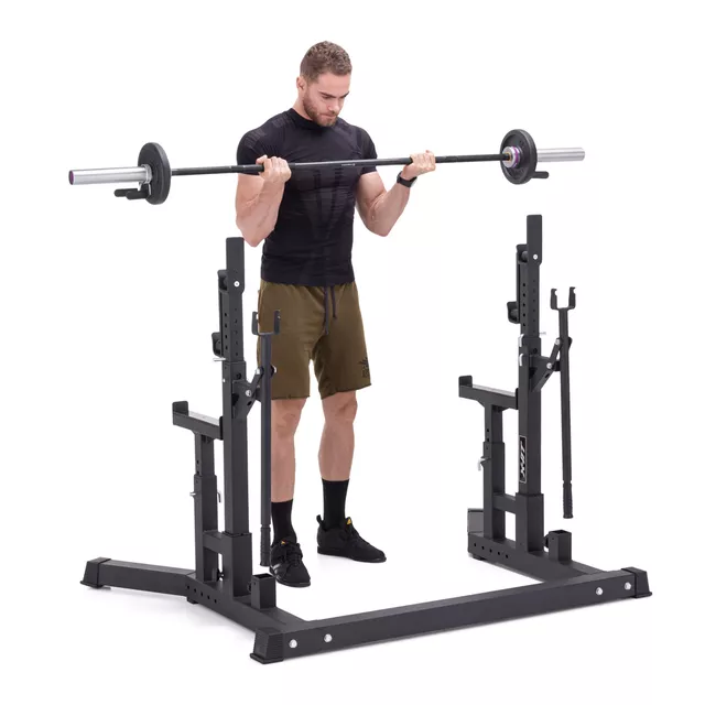 Erősítő bench press állvány inSPORTline X-NT CR20 IPF Combo Rack, biztonsági karok, tartós acélszerkezet, gumírozott lábak, praktikus emelők