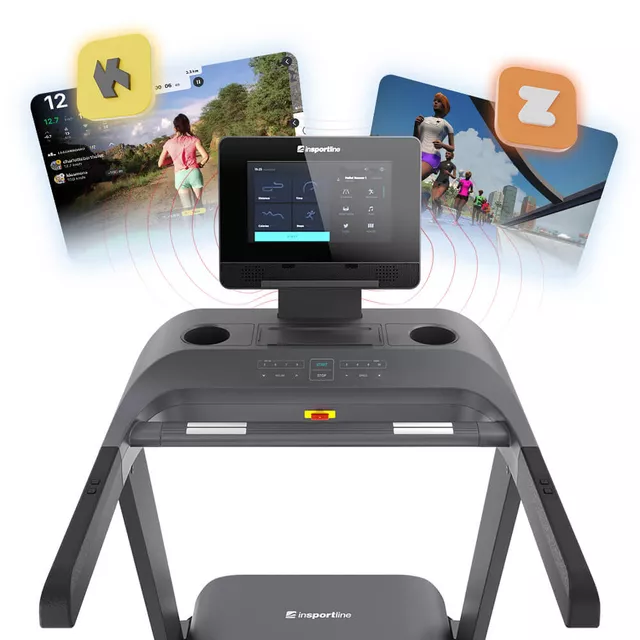 Futópad inSPORTline ZenRun 300, 15,6"-os TFT érintőképernyős kijelző, 22 km/h sebesség, Easy Fold rendszer, Silent Motion technológia