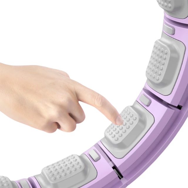 Hullahopp karika súllyal inSPORTline Weight Hoop Pro 69-105cm, 1.2kg, 41cm átmérő, bütykös, mágneses, szétszedhető, állítható méret, LCD kijelzővel