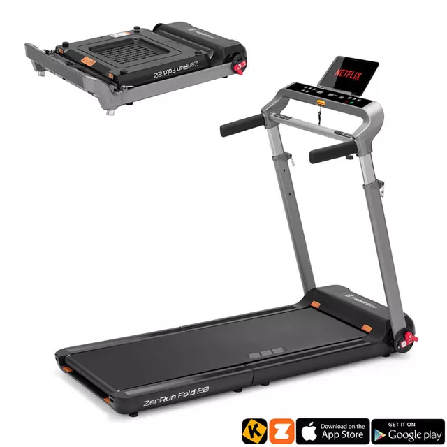 Összecsukható futópad inSPORTline ZenRun Fold 20, 1.5LE, max.110kg, futófelület 130x44.5cm, mellkasi öv, 40 program, otthoni