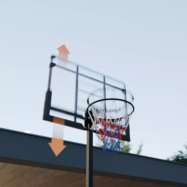 Összecsukható kosárlabdapalánk inSPORTline Tifton, teleszkópos acélszerkezet, magasságállítás, 27 kg, beltéri és kültéri használat, acél szerkezet