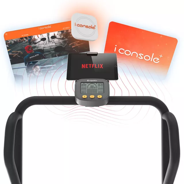 Lépcsőzőgép inSPORTline ZenPeak 30, elektromos terhelés, csúszásmentes felület, kapaszkodók, LCD kijelző, italtartó, iConsole+, taposógép