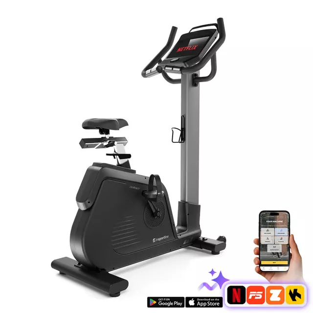 Szobakerékpár inSPORTline ZenBike 600, USB-port, max. 150kg, alkalmazások, HRC és WATT program, 7kg lendkerék, mágnesfékes