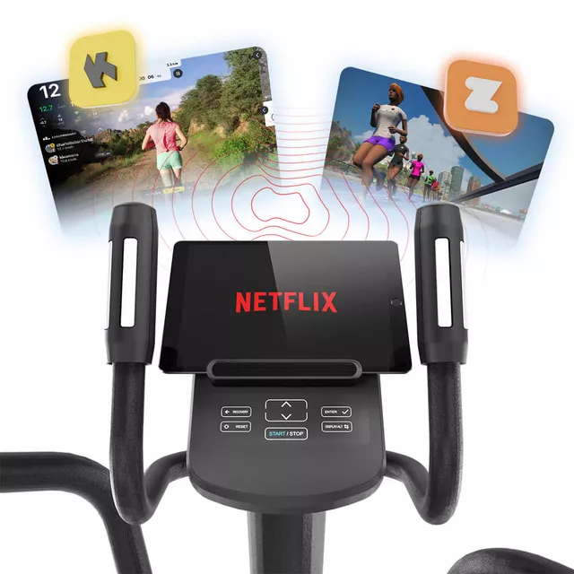 Ellipszis tréner inSPORTline ZenStride 200, helytakarékos, összecsukható, mozgatható, kényelmes, halk, első lendkerekes, elektromos, max.120kg