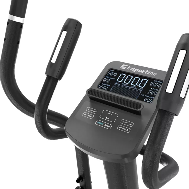 Ellipszis tréner inSPORTline ZenStride 200, helytakarékos, összecsukható, mozgatható, kényelmes, halk, első lendkerekes, elektromos, max.120kg