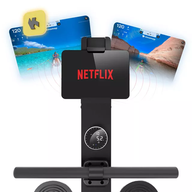 Evezőgép inSPORTline ZenRow 30, mágnesfékes, generátoros, max.150kg, mellkasi öv kapcsolat, elektromos terhelés, aplikációk, max 185cm