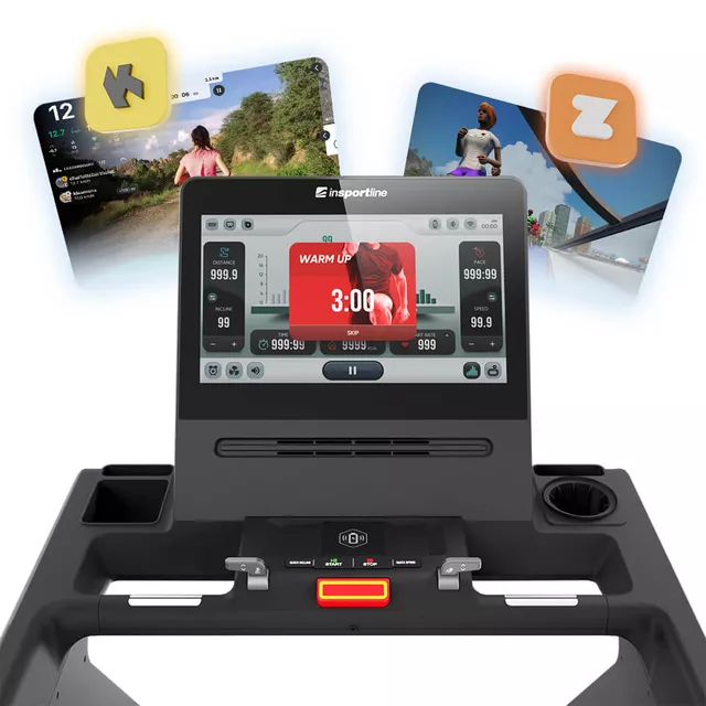 Futópad inSPORTline Velocer Run, 6 LE-s AC motorral, okos TFT érintőkijelzővel, akár 25 km/h sebességgel, Silent Block csillapítással