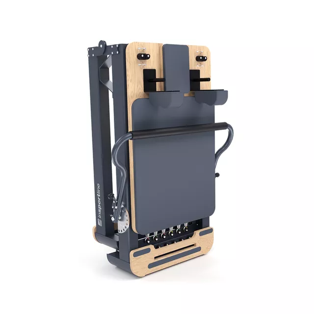 Pilates reformer inSPORTline Comfolder, pilates box tartozék, praktikus, összecsukható, porszórt, karcálló, rugós ellenállás, ALU váz,  súly 68kg