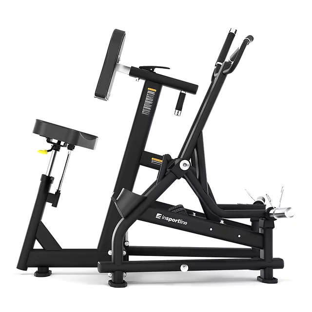 Evezőgép inSPORTline Velocer plate loaded, független karok a szimmetrikus izomfejlesztésért, ergonomikus, nagy sűrűségű párnázás, állítható ülés