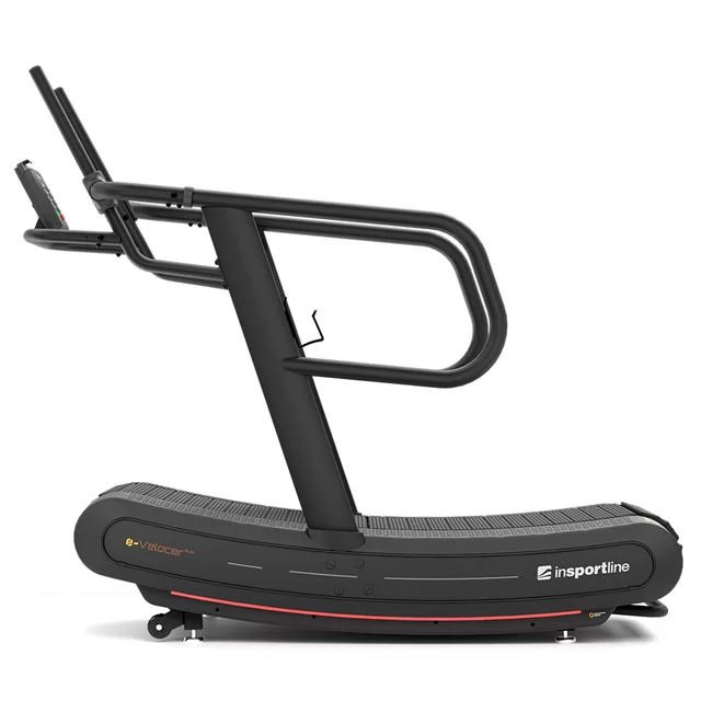 Motor nélküli futópad inSPORTline e-Velocer RUN, beépített szállítókerekek, Bluetooth-kapcsolat, nyolc ellenállási szint, 200 kg-os teherbírás