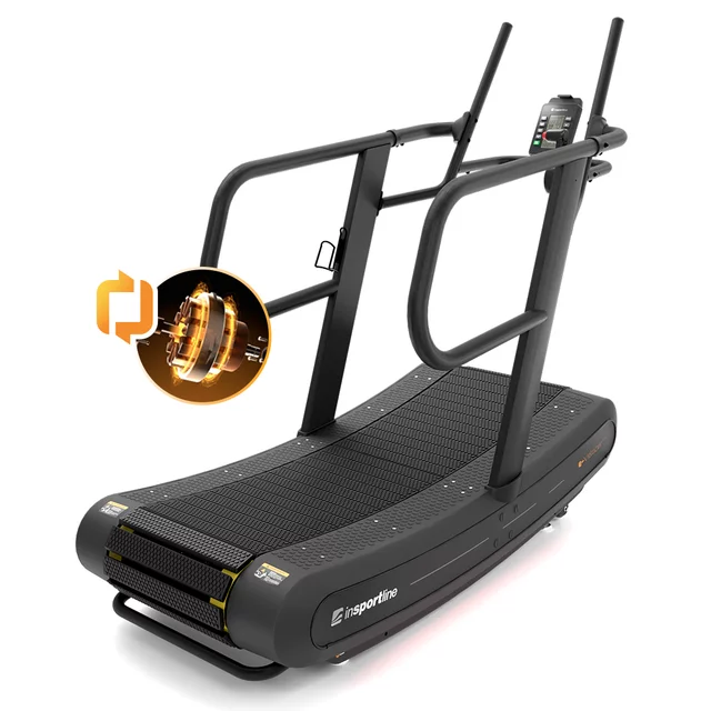 Motor nélküli futópad inSPORTline e-Velocer RUN, beépített szállítókerekek, Bluetooth-kapcsolat, nyolc ellenállási szint, 200 kg-os teherbírás