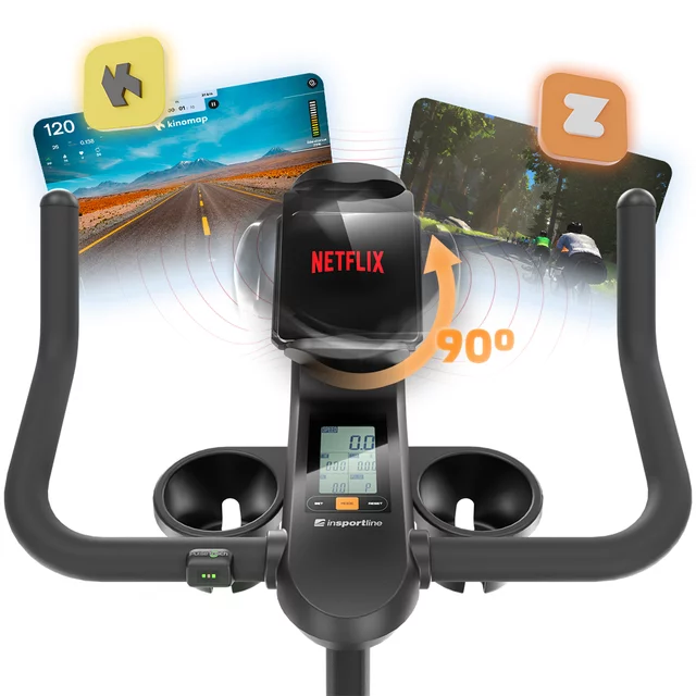 Szobakerékpár inSPORTline ZenRoute 100, innovatív optikai érzékelő, mágneses fékrendszer, precíz ékszíj-meghajtás, sportos kialakítású kormány