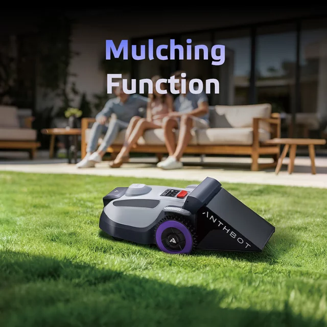 Anthbot N8 vezeték nélküli robotfűnyíró (1500 m²) lombgyűjtővel, vezérlés okosalkalmazáson keresztül, Edge Trimming funkció,  23 literes gyűjtőtartály