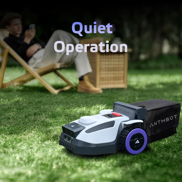 Anthbot N8 vezeték nélküli robotfűnyíró (1500 m²) lombgyűjtővel, vezérlés okosalkalmazáson keresztül, Edge Trimming funkció,  23 literes gyűjtőtartály