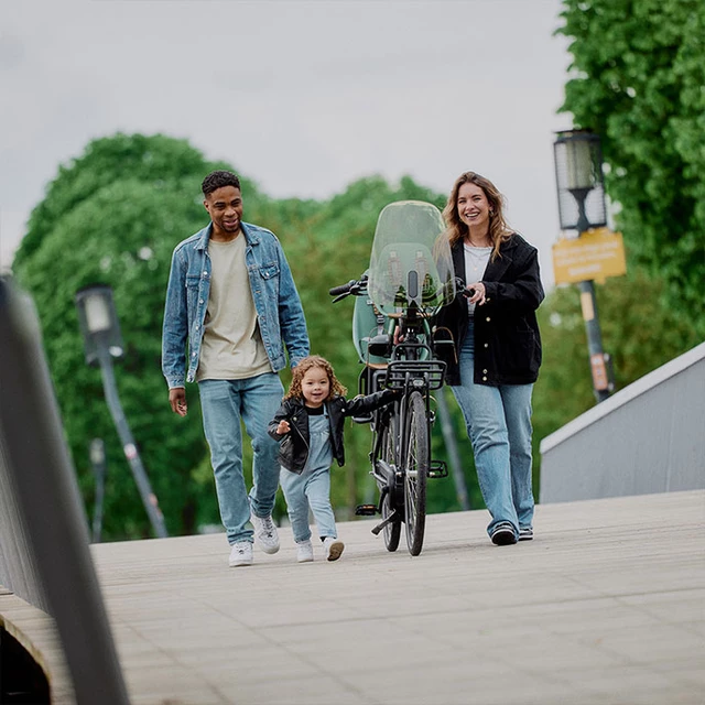 Első gyerek kerékpárülés szorító adapterrel Urban Iki - Koge barna/Kurumi barna