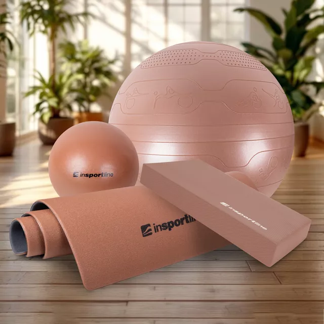 Jóga szett inSPORTline Mocha Mousse, koordinációs habpárnát, edzőszőnyeg, aerobic és gimnasztikai labda
