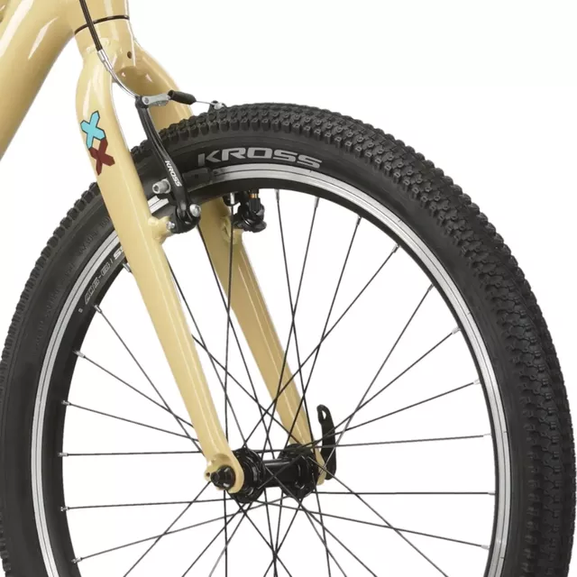 Junior kerékpár Kross LEVEL JR 1.0 24" Gen 007, előkészítés csomagtartóhoz, V-fékek, WANDA gumik, SELLE ROYAL nyereg - piros / tengeri / fényes