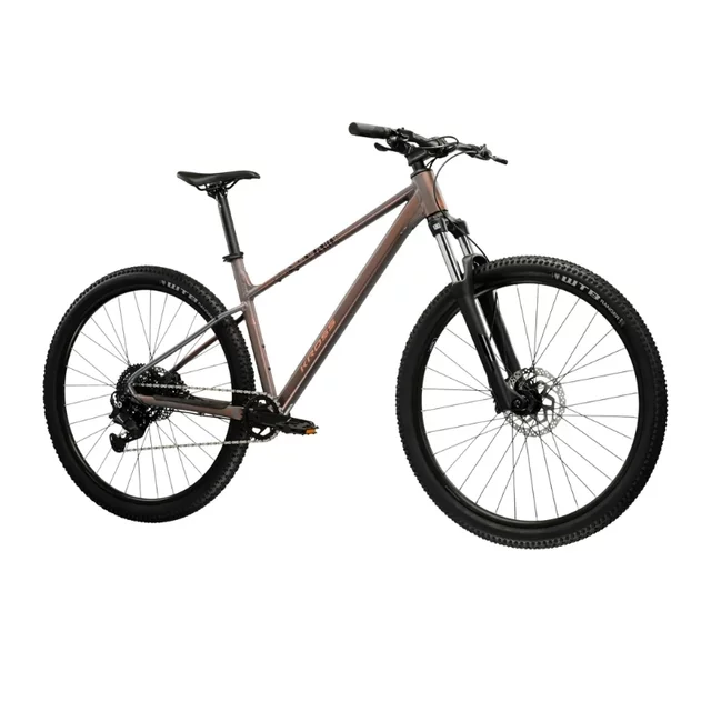 Hegyi kerékpár Kross Level X100  29"  2026, SR Suntour XCM 32 DS rugózó villa, Shimano MT200 hidraulikus tárcsafékek,  VELO Double Density markolatok - szürke / barna / matt