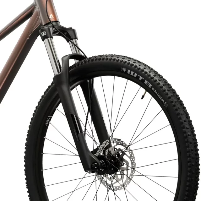 Hegyi kerékpár Kross Level X100  29"  2026, SR Suntour XCM 32 DS rugózó villa, Shimano MT200 hidraulikus tárcsafékek,  VELO Double Density markolatok - szürke / barna / matt