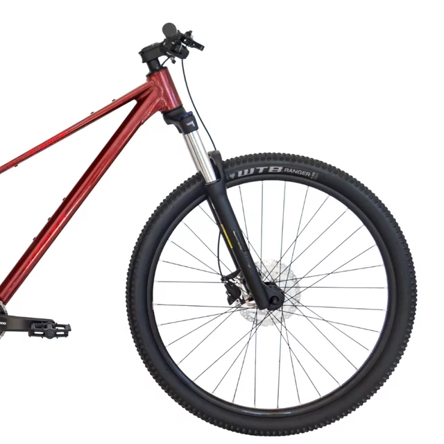 Hegyi kerékpár Kross Level X200  29" 2026, SR SUNTOUR XCM DS LO rugózott villa, VELO Double Density markolatok, WTB Ranger Comp gumiabroncsok - gesztenye / piros / fényes