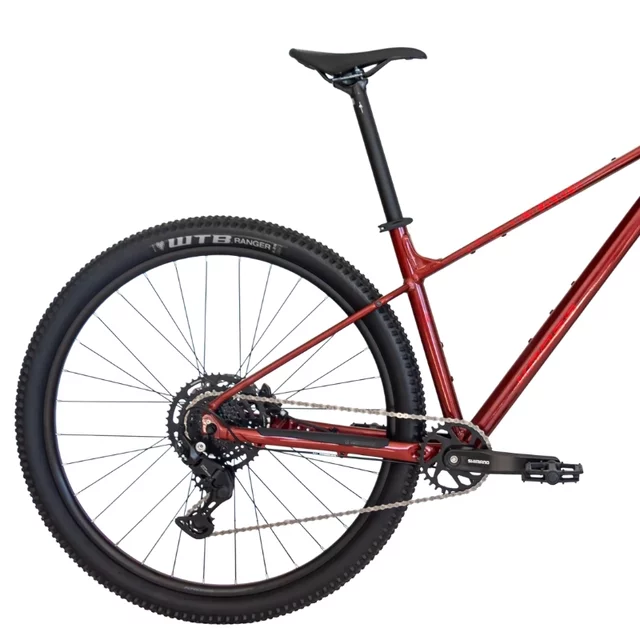 Hegyi kerékpár Kross Level X200  29" 2026, SR SUNTOUR XCM DS LO rugózott villa, VELO Double Density markolatok, WTB Ranger Comp gumiabroncsok - gesztenye / piros / fényes
