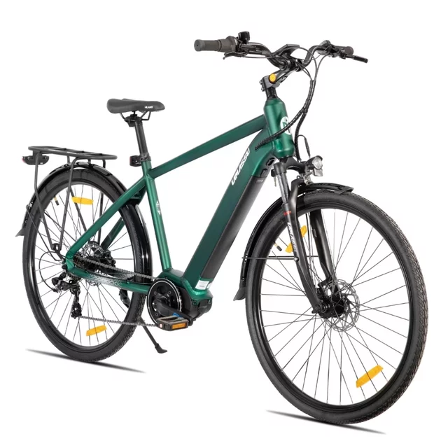 Elektromos túrakerékpár Lamassu Allanton 27,5" 374Wh, akár 80 km hatótávolság, 3 segédmóddal rendelkező TFT-kijelző, hidraulikus tárcsafékek - kék - zöld
