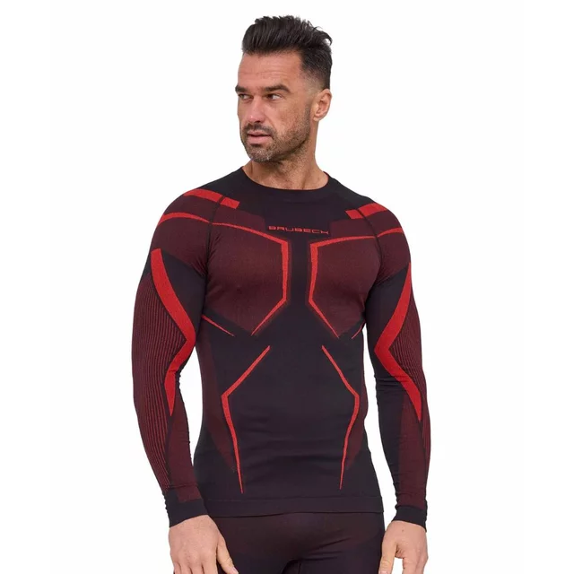 Férfi hosszú ujjú felső Brubeck Dry LS1743M, kétrétegű anyag, kiváló hőszabályozás, optimális izzadságelvezetés - Fekete /  / Grafit - 002