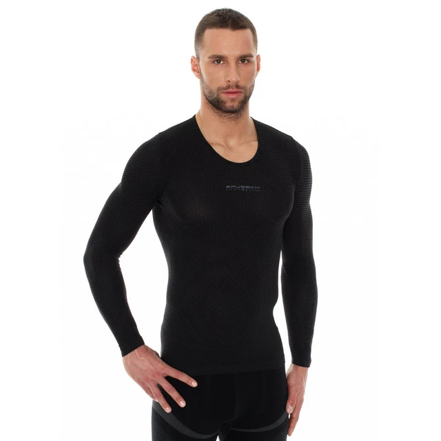 Unisex hosszú ujjú póló Brubeck Base Layer, fokozott szellőzés, antibakteriális és antiallergén - grafit