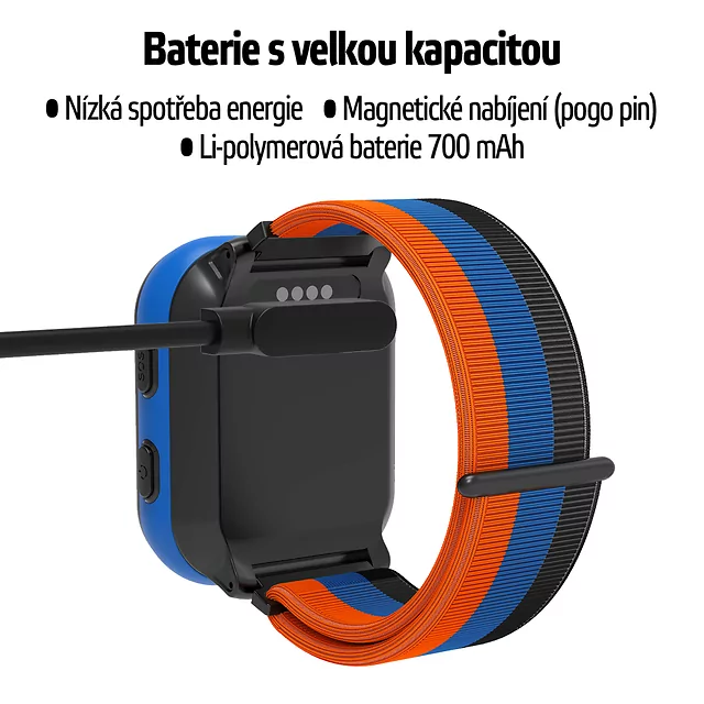 Gyermek okosóra inSPORTline Cubbio, GPS, LBS és Wi-Fi helymeghatározás, biztonságos zóna beállítások, SOS gomb, lépésszámláló, napi aktivitásfigyelés - fekete