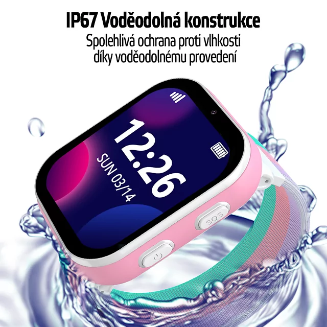 Gyermek okosóra inSPORTline Cubbio, GPS, LBS és Wi-Fi helymeghatározás, biztonságos zóna beállítások, SOS gomb, lépésszámláló, napi aktivitásfigyelés - fekete