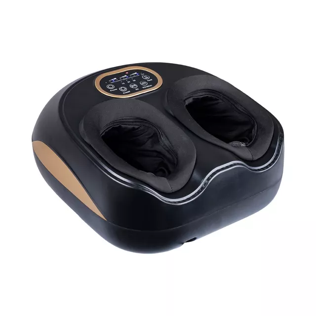 Lábmasszírozó inSPORTline Lunari, 3 masszázs időtartam, 3 rezgési mód, 2 fűtési szint, levehető cipzáras lábpárnák, távirányító, masszázs görgők