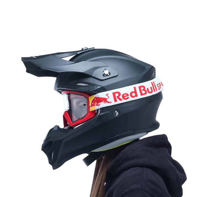 Motocross szemüveg RedBull Spect Whip,piros, átlátszó plexi, 100%-os UVA- és UVB-védelem, olaj- és zsírálló TPU keret