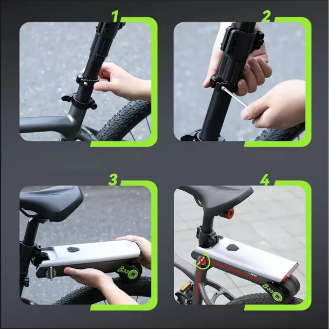 Kerékpár segédmotor P.wheel, könnyű és gyors telepítés, 50 km hatótávolság, Li-ion akkumulátor, 2 kg