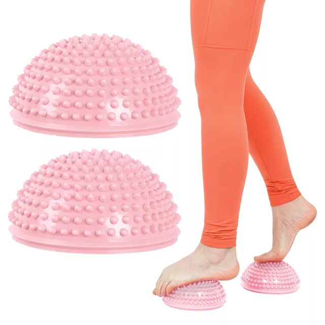Egyensúly és masszázs félgömb lábakra inSPORTline Uossia - világos rózsaszín