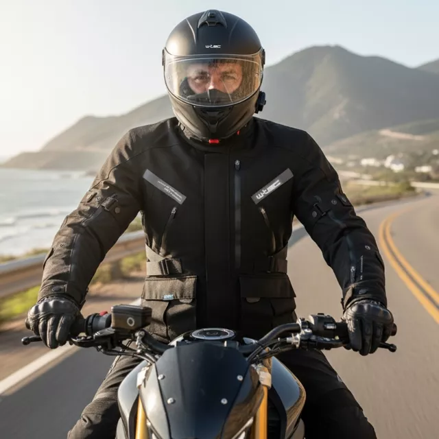 Motoros kabát W-TEC Nykolas, levehető rugalmas CE protektorok, Ripstop külső szövet 600D poliészterrel, hőszigetelő bélés